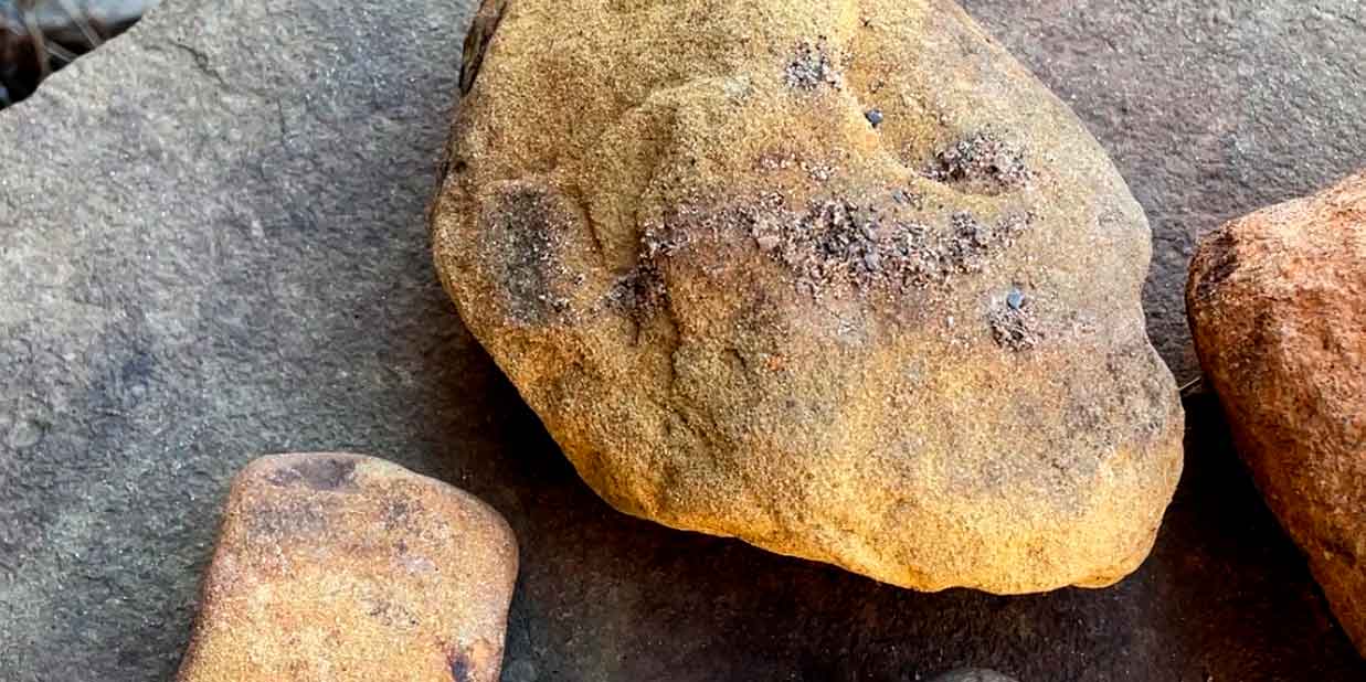 Rocks are the main source for my natural art supplies.